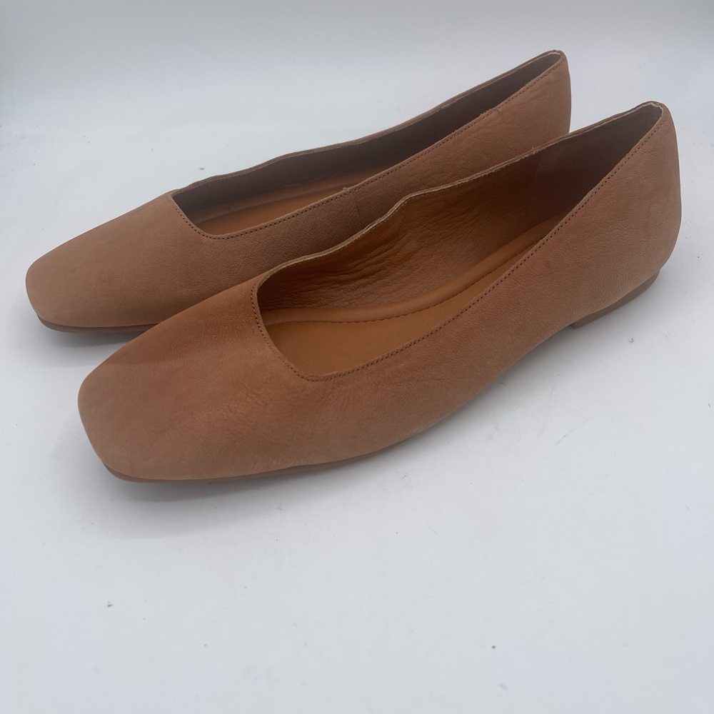 Lucky Brand Women's Cognac Leather Square-Toe Flats